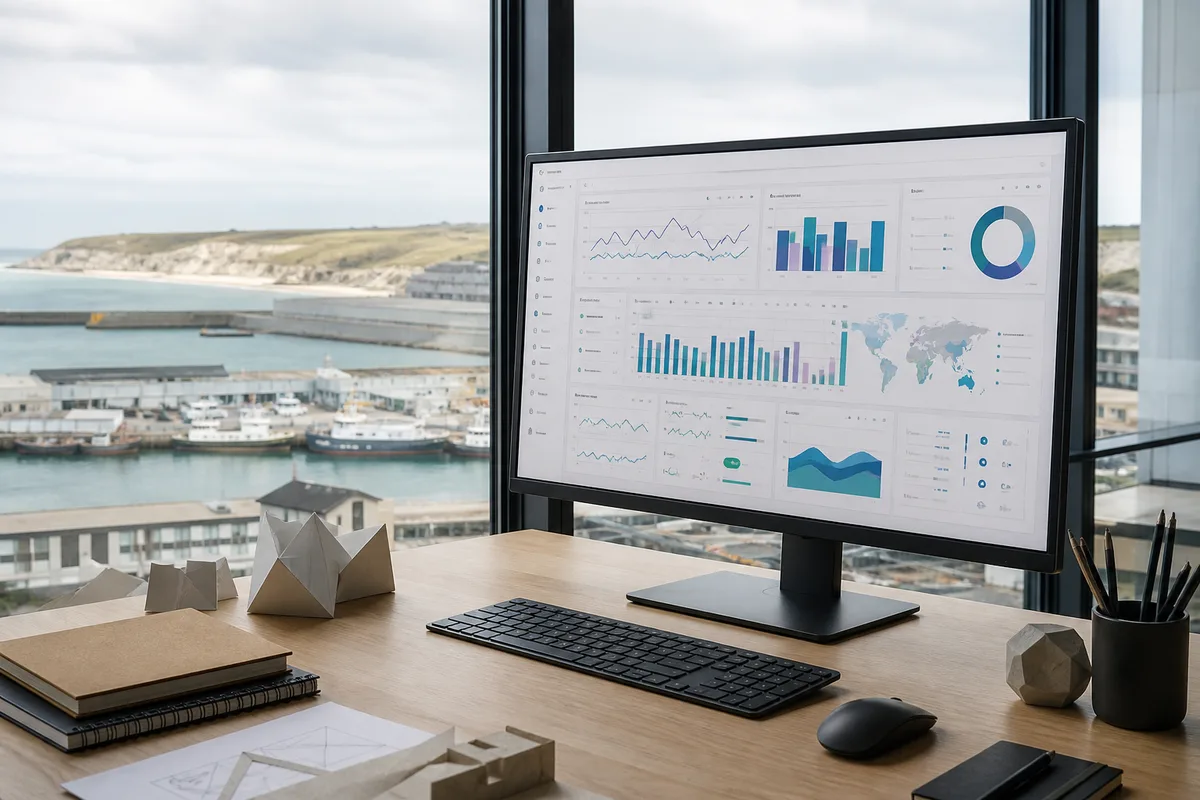 Écran affichant un tableau de bord de statistiques de fréquentation d’un site web